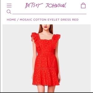 Betsey Johnson Eyelet Red Dress